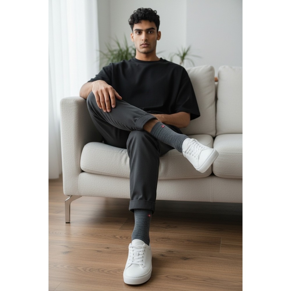 DANISH ENDURANCE 3 Pack Merino Wool Dress Socks Grey Womens 8-10 Mens 6.5- 8.5